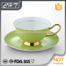 Fine bone china colorful tea cup and saucer set